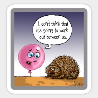 Balloon and porcupine breakup Sticker